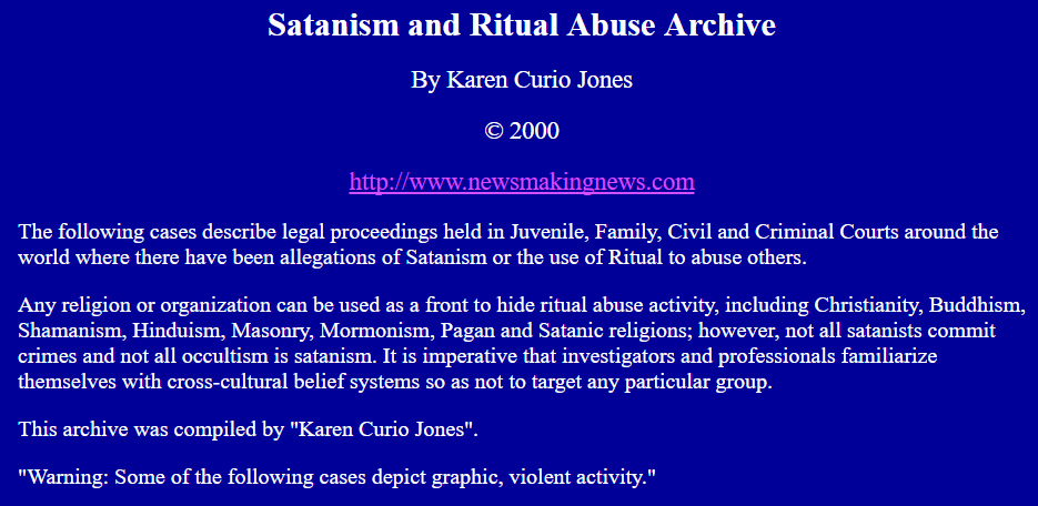 Did your abusers & now do your friends & your society tell you that Ritual Abuse does not happen ? Read this.